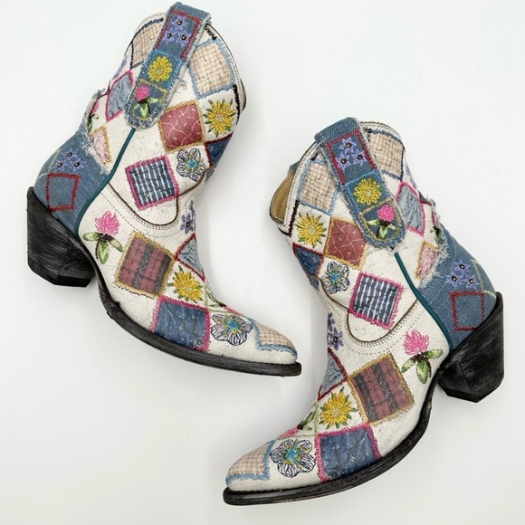 NIB Old Gringo Heirloom Yippee Ki Yay Patchwork & Leather Cowboy Boots Sz 7.5/8 - Picture 9 of 13